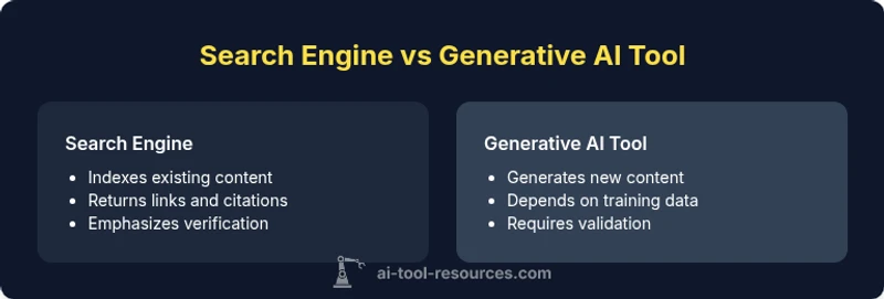 Infographic comparing search engines and generative AI tools